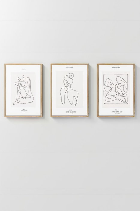 Wallity Artcerceve13 Conjunto de 3 Pinturas Decorativas Enmarcadas